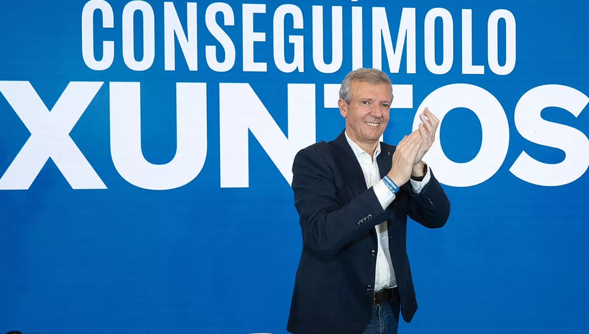 Alfonso Rueda celebra su victoria electoral (foto: PP de Galicia)