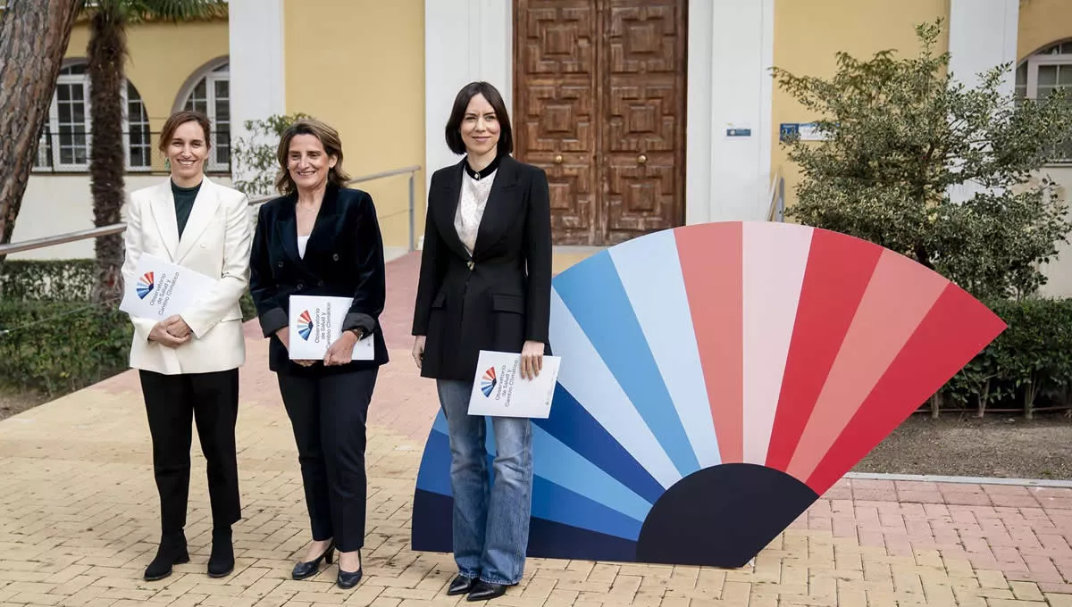 Las ministras Mónica García,Teresa Ribera y Diana Morant presentan el Observatorio de Cambio Climático (foto EP)