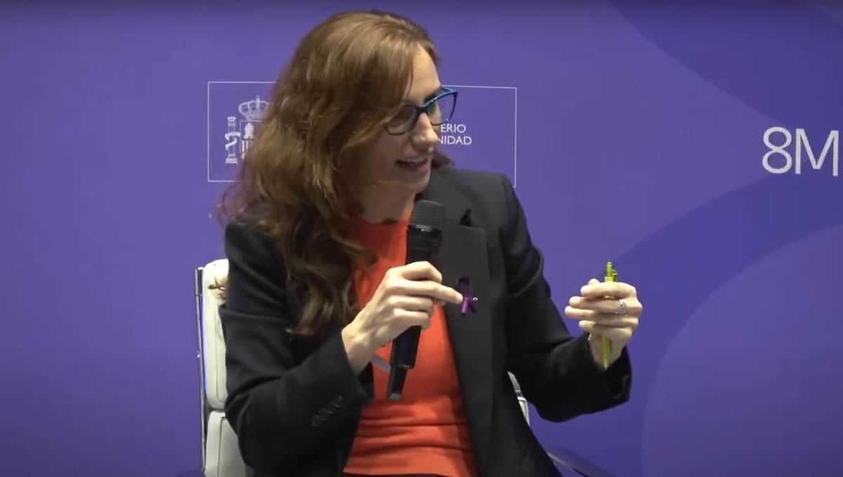 La ministra de Sanidad, Mónica García, en 'Diagnóstico Feminista: por una sanidad sin sesgos de género' con motivo del 8M
