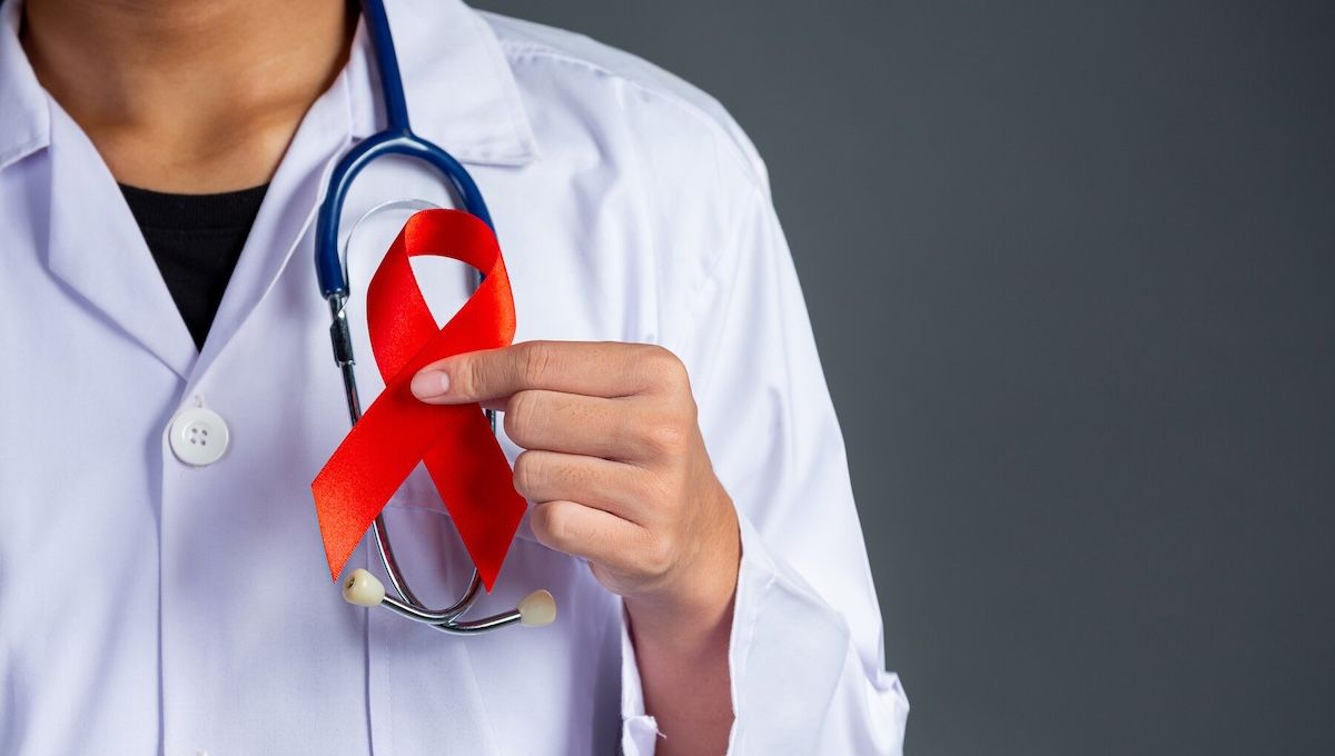 Imagen del lazo rojo por el VIH