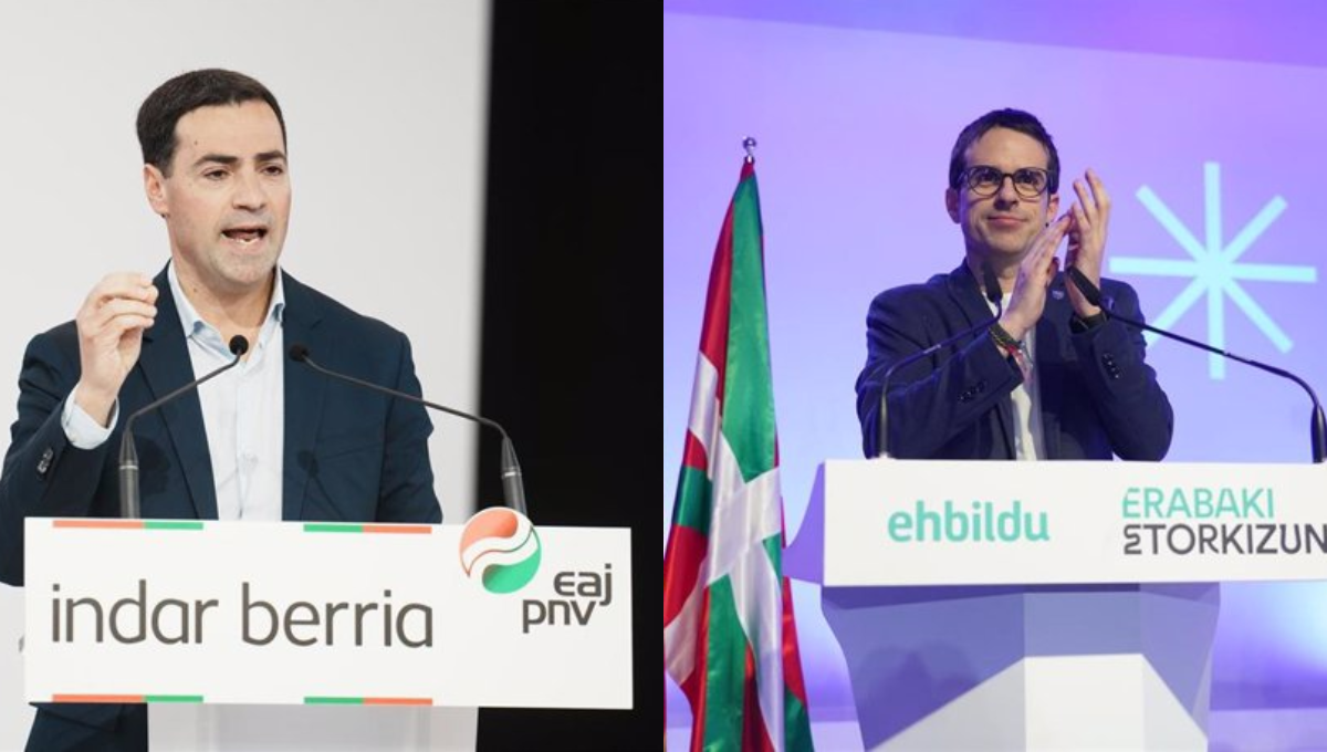 Los candidatos de PNV y EH Bildu a las elecciones vascas del 12 de abril. (EP)