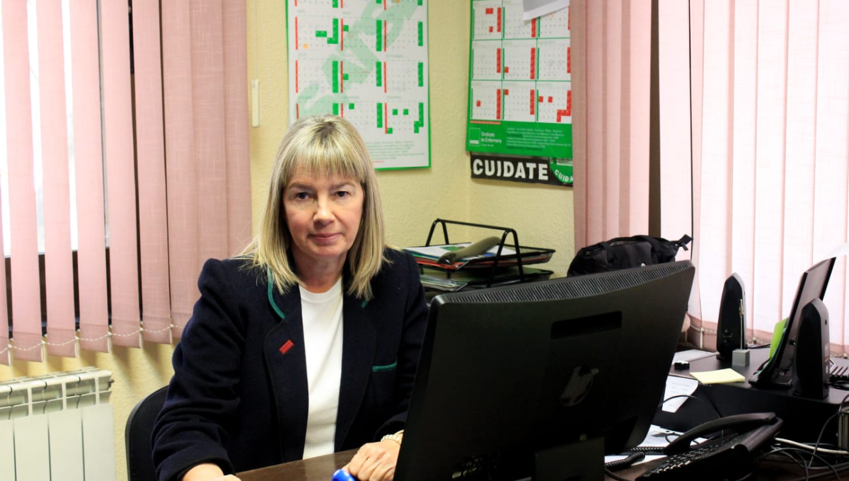 La secretaria autonómica del sindicato de enfermería (Satse), María Cruz Oliván, atiende a ConSalud.es
