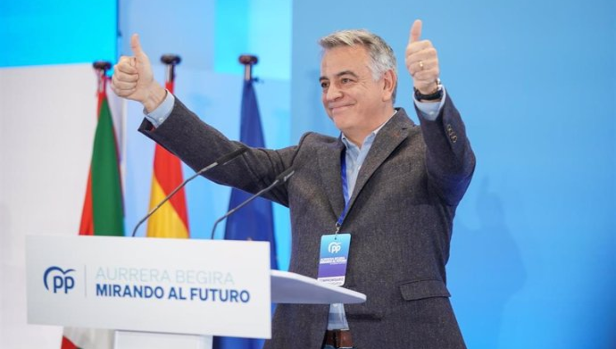 El candidato del PP a las elecciones vascas, Javier de Andrés, durante una comparecencia. (EP)