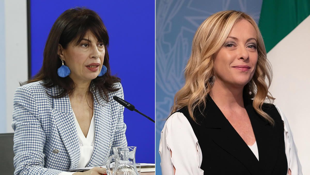 La ministra de Igualdad Ana Redondo y la primera ministra de Italia, Georgia Meloni