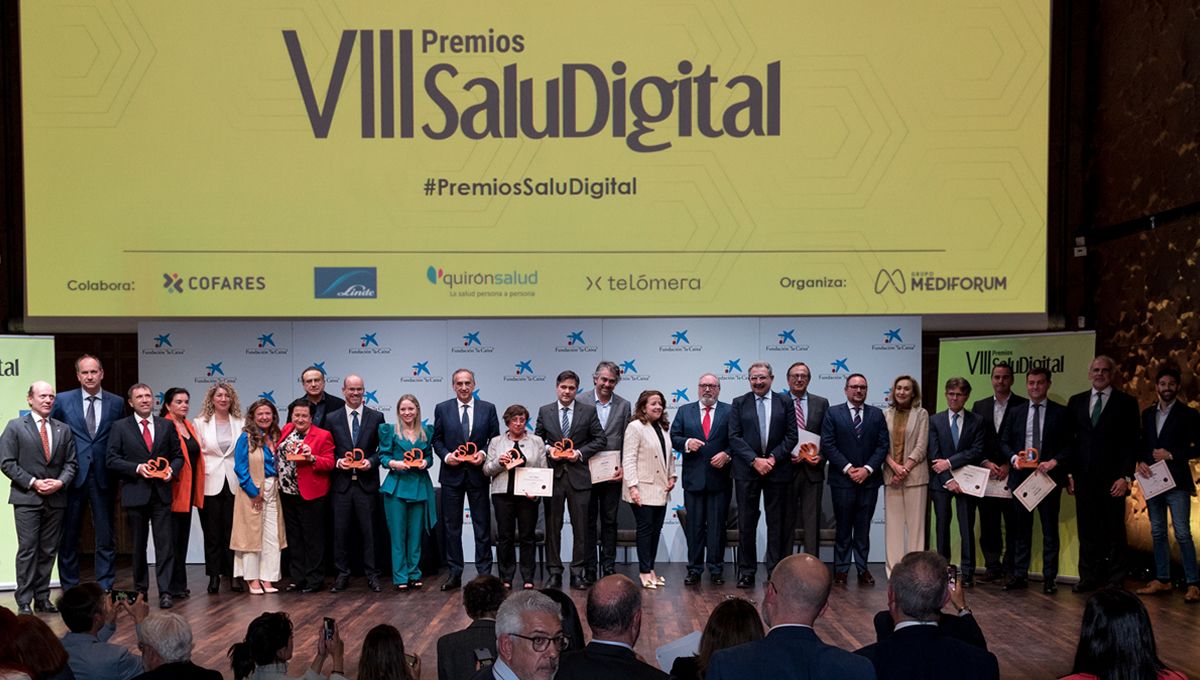 Foto de familia de los VIII Premios SaluDigital (Fotos. Miguel Ángel Escobar)