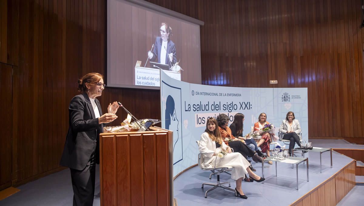 La ministra de Sanidad, Mónica García, ha clausurado el acto 'La Salud del siglo XXI: Los cuidados'. (Foto: Sanidad)