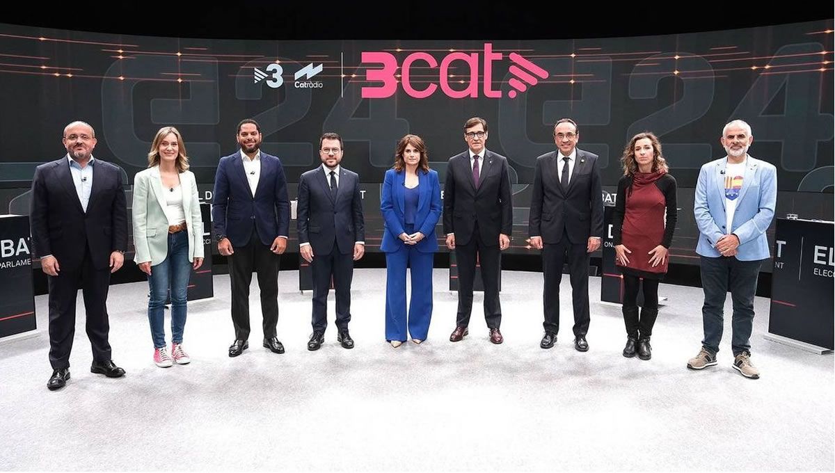 Los candidatos a las elecciones catalanas durante el debate de TV3 (foto: TV3)