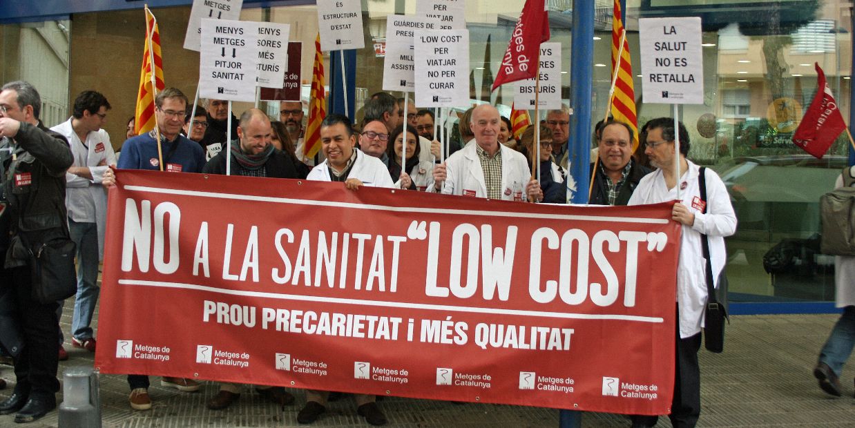 Los sindicatos catalanes han priorizado sus posicionamientos políticos a las reivindicaciones sanitarias desde el inicio del proceso independentista