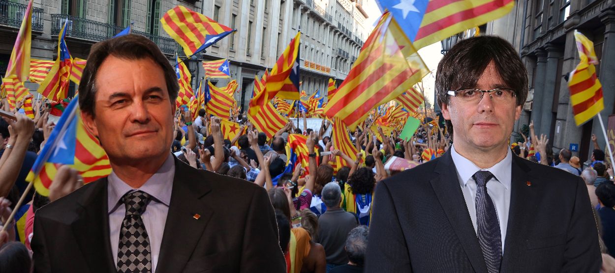 Artur Mas (izquierda) y Carles Puigdemont (derecha), los últimos presidentes de la Generalitat de Cataluña