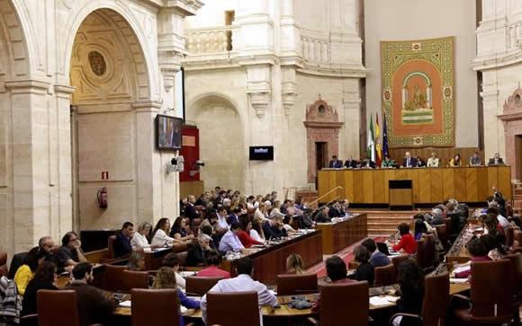 Interior del Parlamento de Andalucía.