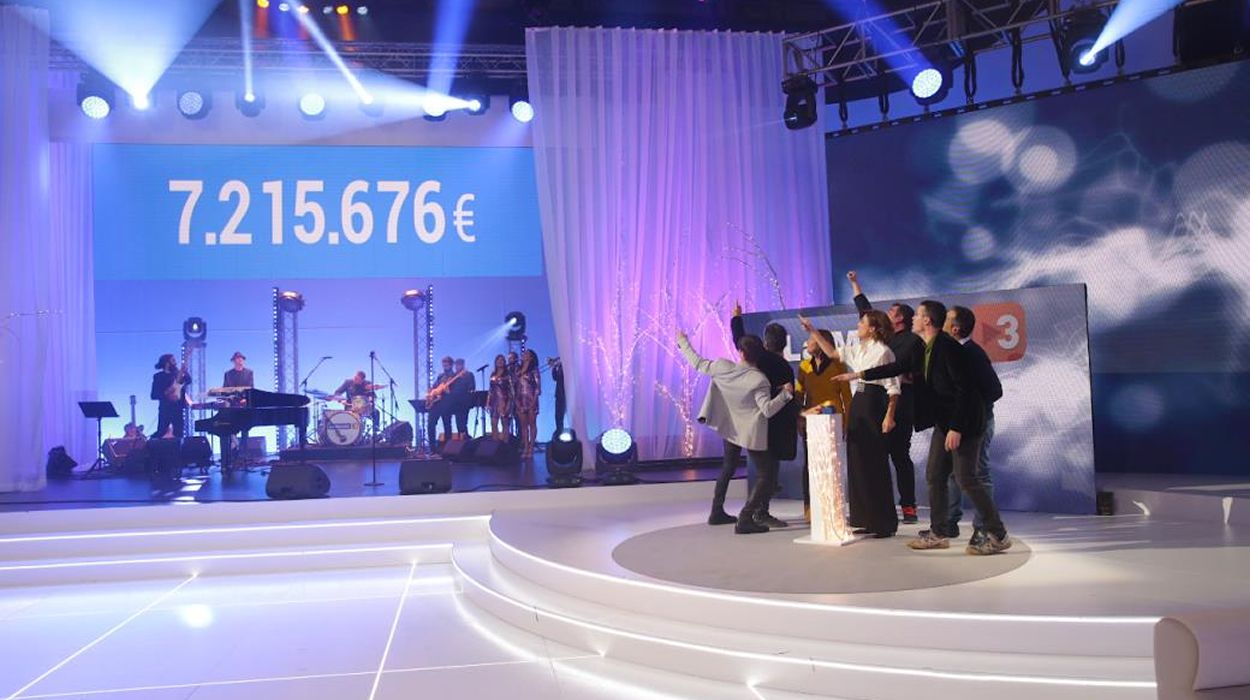 Imagen con la cifra total alcanzada en 'La Marató' de TV3.