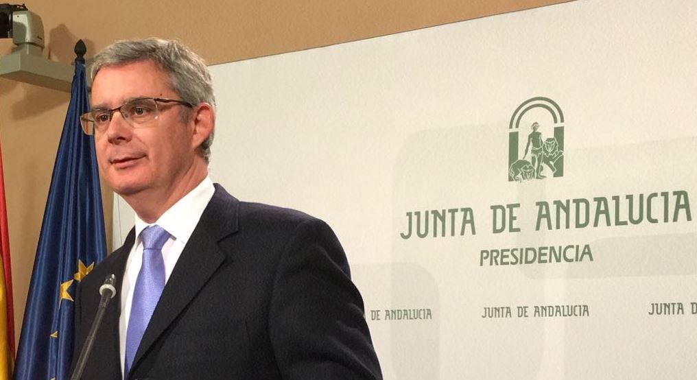 Juan Carlos Blanco, portavoz del Gobierno de Andalucía, tras el Consejo de Gobierno