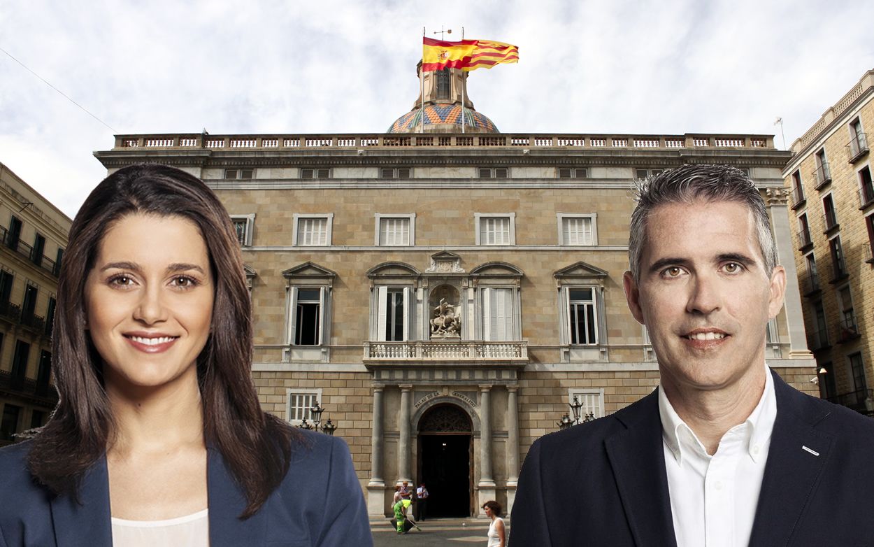 Inés Arrimadas, presidenta de Ciudadanos en Cataluña, y Jorge Soler, portavoz sanitario.