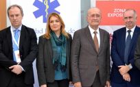El presidente de SEMES,  la delegada de Salud en Málaga, el alcalde de Málaga, el presidente del Colegio de Médicos y el presiente del Simposio
