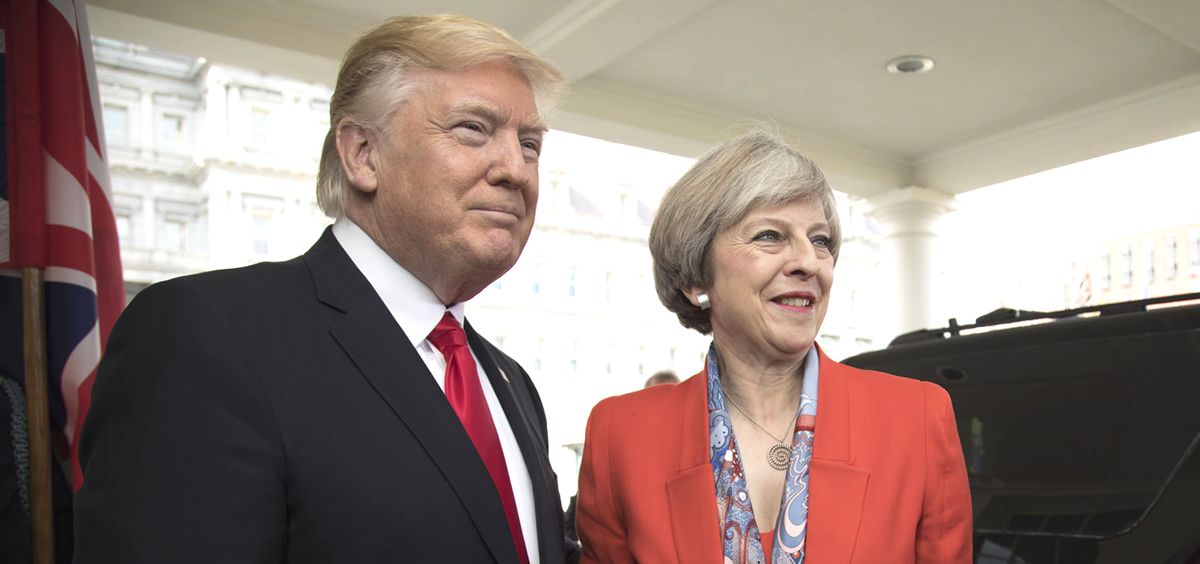 Donald Trump, presidente de EE.UU., junto a Theresa May, primera ministra de Reino Unido.