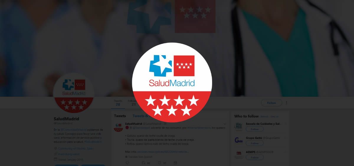 La consejería de Sanidad de Madrid estrena un nuevo perfil de Twitter