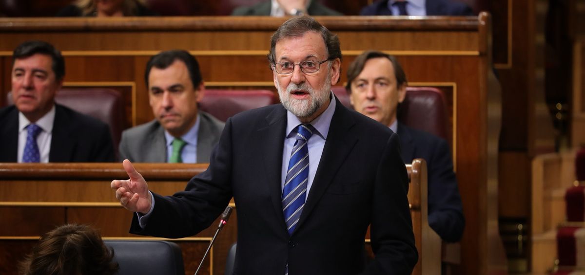 Mariano Rajoy, presidente del Gobierno, durante la sesión de control al Gobierno en el Congreso.