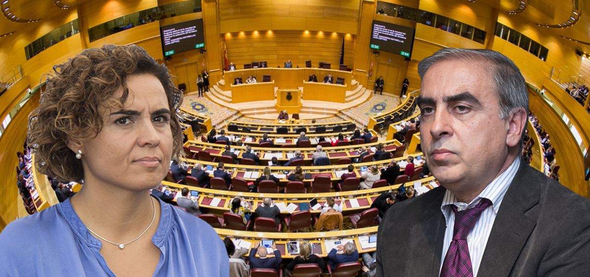 Dolors Montserrat, ministra de Sanidad, y José Martínez Olmos, portavoz sanitario del PSOE en el Senado.