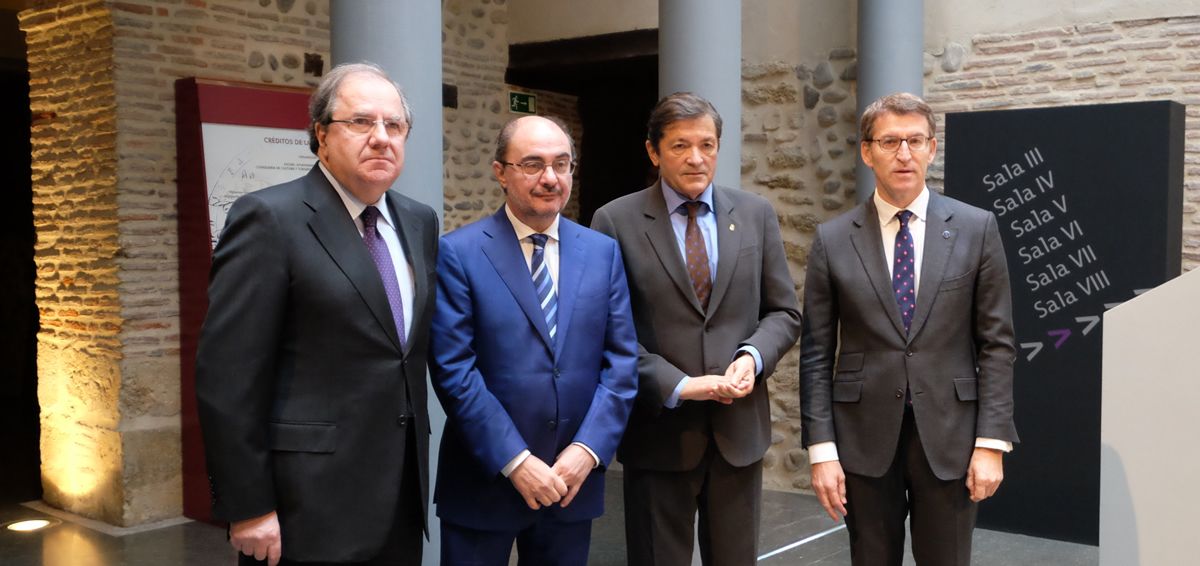 Los presidentes Juan Vicente Herrera (Castilla y León), Javier Lambán (Aragón), Javier Fernández (Asturias) y Alberto Núñez Feijóo (Galicia).