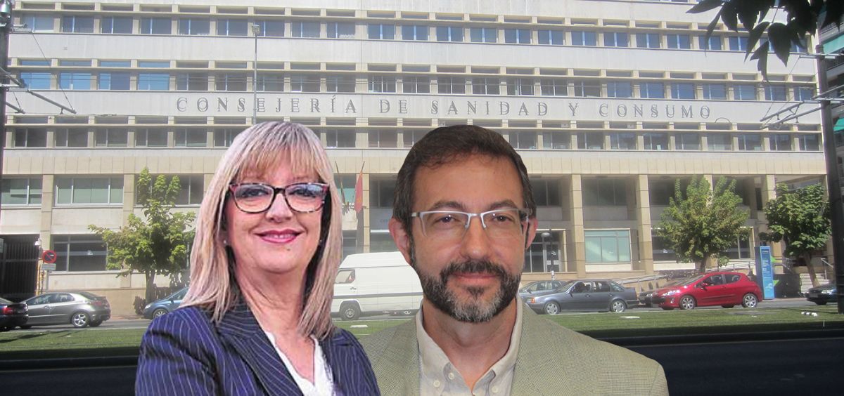 María José Plana, gerente de la Asociación Murciana de Fibrosis Quística, y Asensio López Santiago, director Gerente del Servicio Murciano de Salud.
