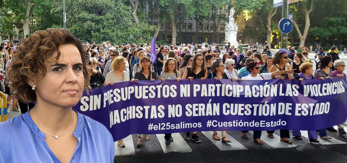 Colectivos feministas critican a Dolors Montserrat por la falta de presupuesto para el Pacto de Estado contra la Violencia de Género.