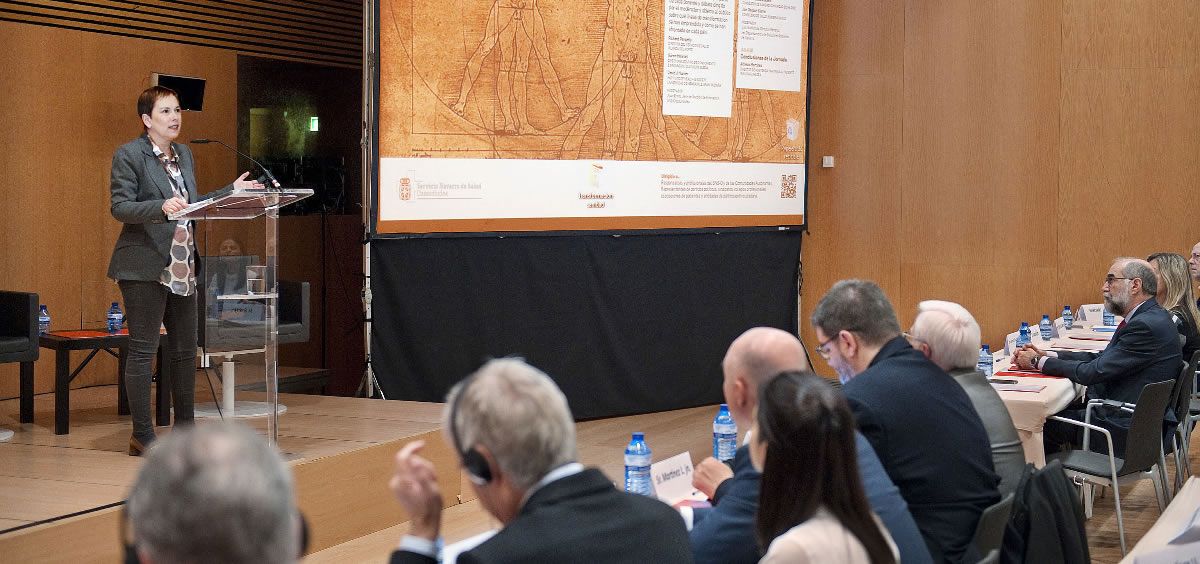 La presidenta de Navarra, Uxue Barkos, ha inaugurado la jornada internacional en el Palacio de Congresos y Auditorio de Navarra Baluarte