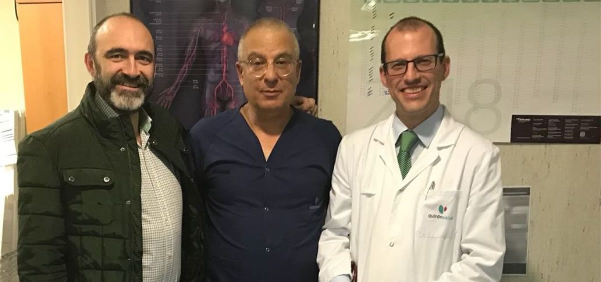 Los doctores Raúl Moreno, Shmuel Banai y Gonzalo Pizarro