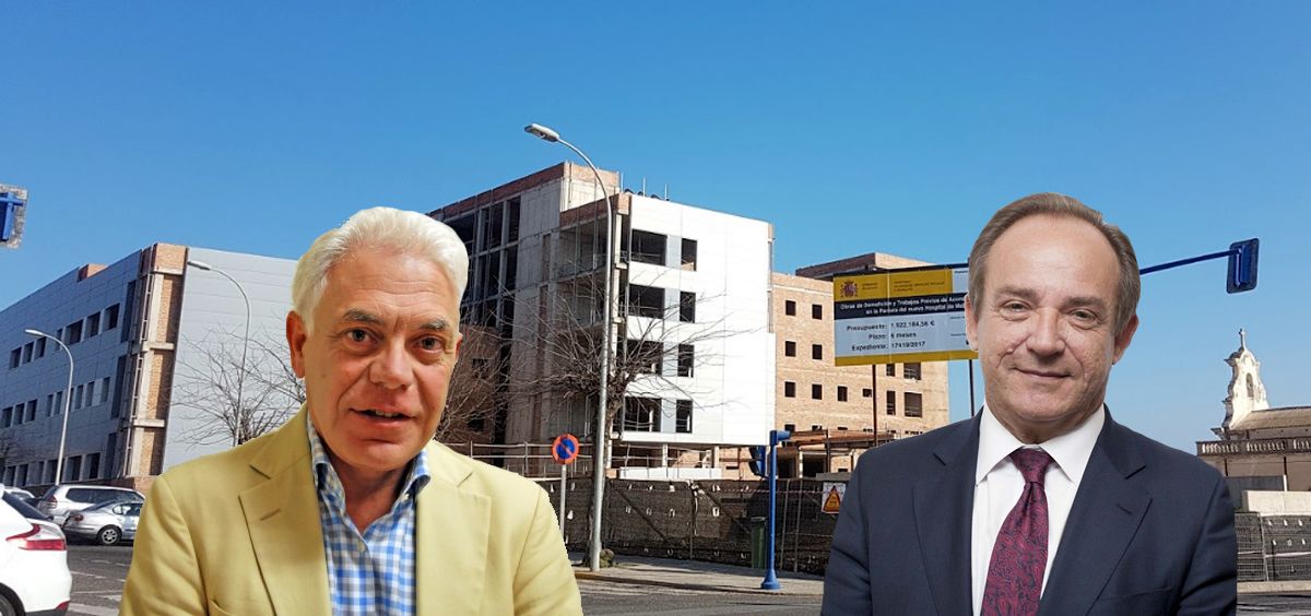 Jesús María Fernández, portavoz de Sanidad del PSOE, y José Javier Castrodeza, secretario general de Sanidad. / Foto fondo: Rashid Ok (Google).