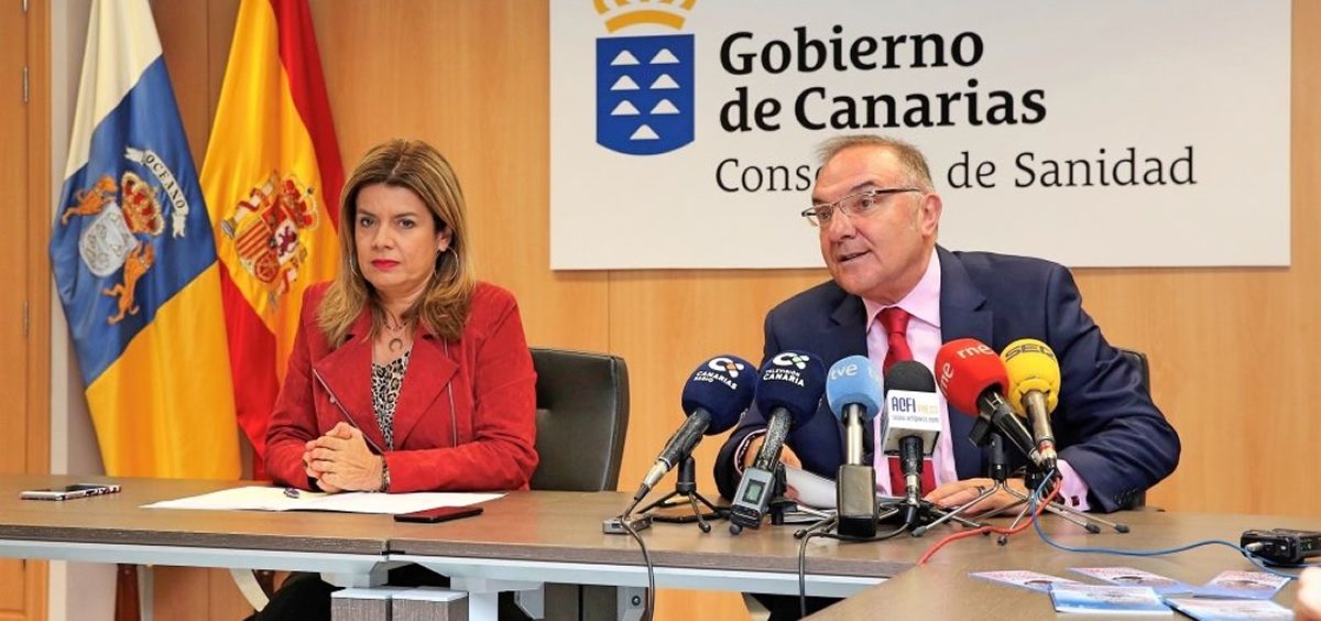 El consejero de Sanidad de Canarias, José Manuel Baltar durante la rueda de prensa en la que ha presentado el protocolo sobre enfermedades cardíacas crónicas