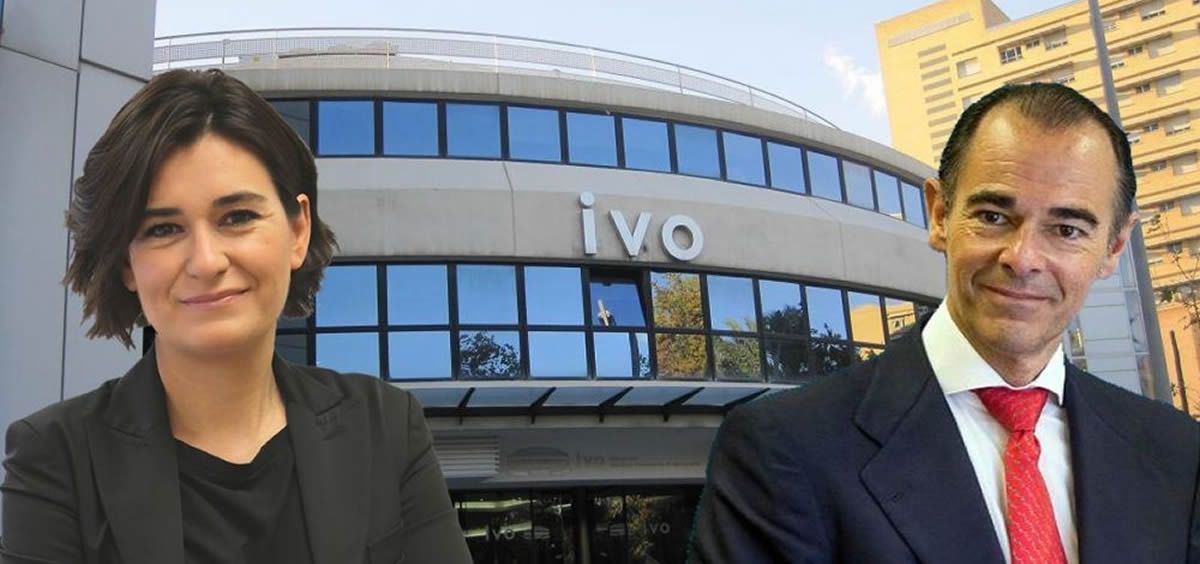 Carmen Montón, consejera de Sanidad de la Comunidad de Valencia, y Manuel Llombart, director general del IVO