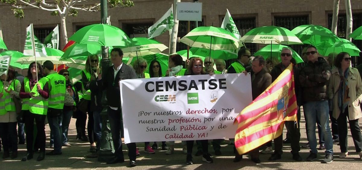 Cemsatse Aragón, en las calles de Zaragoza reclamando la recuperación de "todos los derechos perdidos"
