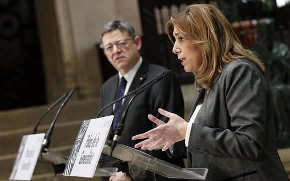 Ximo Puig y Susana Díaz, presidentes de la Comunidad Valenciana y Andalucía.