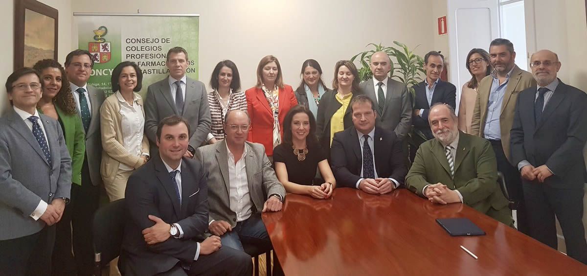 Representantes del Consejo de Colegios Profesionales de Farmacéuticos de Castilla y León