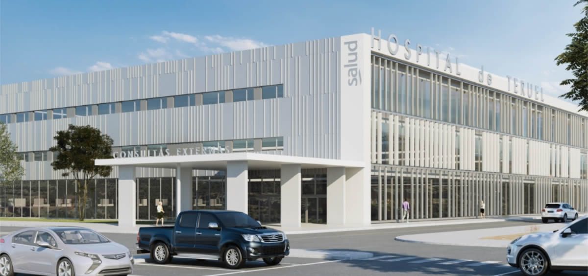 Recreación virtual del nuevo Hospital de Teruel (Foto. Gobierno de Aragón)