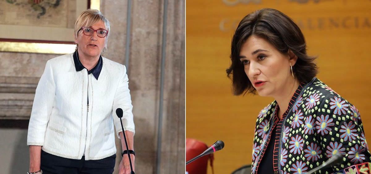 Ana Barceló y Carmen Montón, consejera de Sanidad de la Comunidad Valenciana y ministra de Sanidad del Gobierno de España