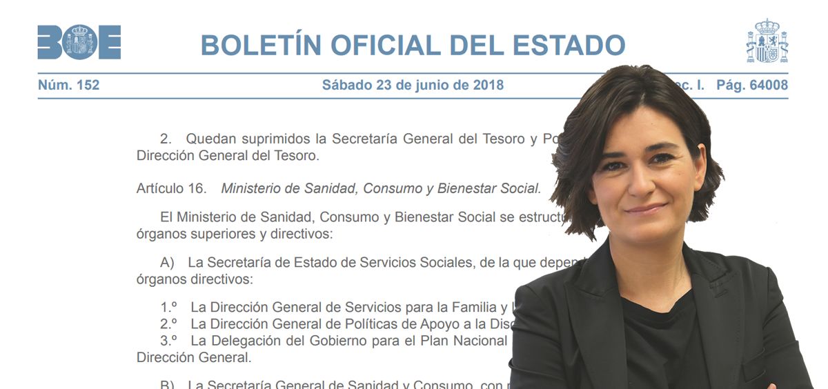 El BOE ha publicado la nueva estructura del Ministerio de Sanidad, liderado por Carmen Montón, a través de un Real Decreto.