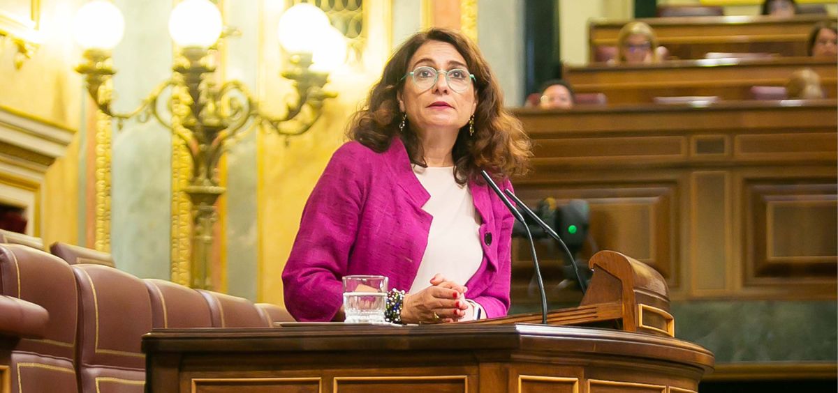 María Jesús Montero, ministra de Hacienda, interviniendo en el Congreso de los Diputados