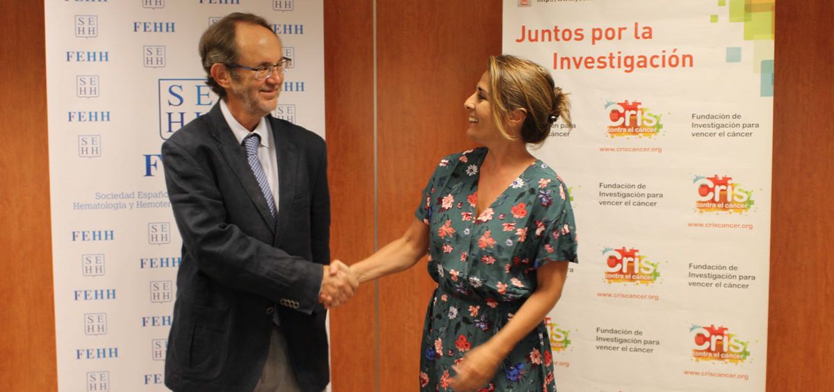 Jorge Sierra y Marta Cardona, representantes de la FEHH y la Fundación CRIS Contra el Cáncer