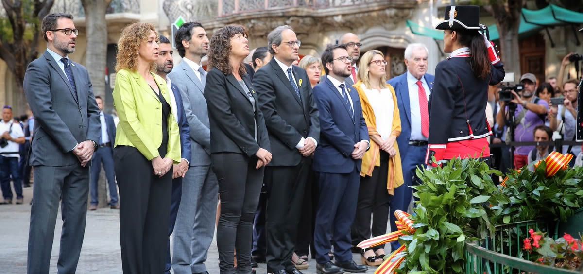 El presidente de la Generalitat de Cataluña, Quim Torra, en los actos de la Diada programados para este martes