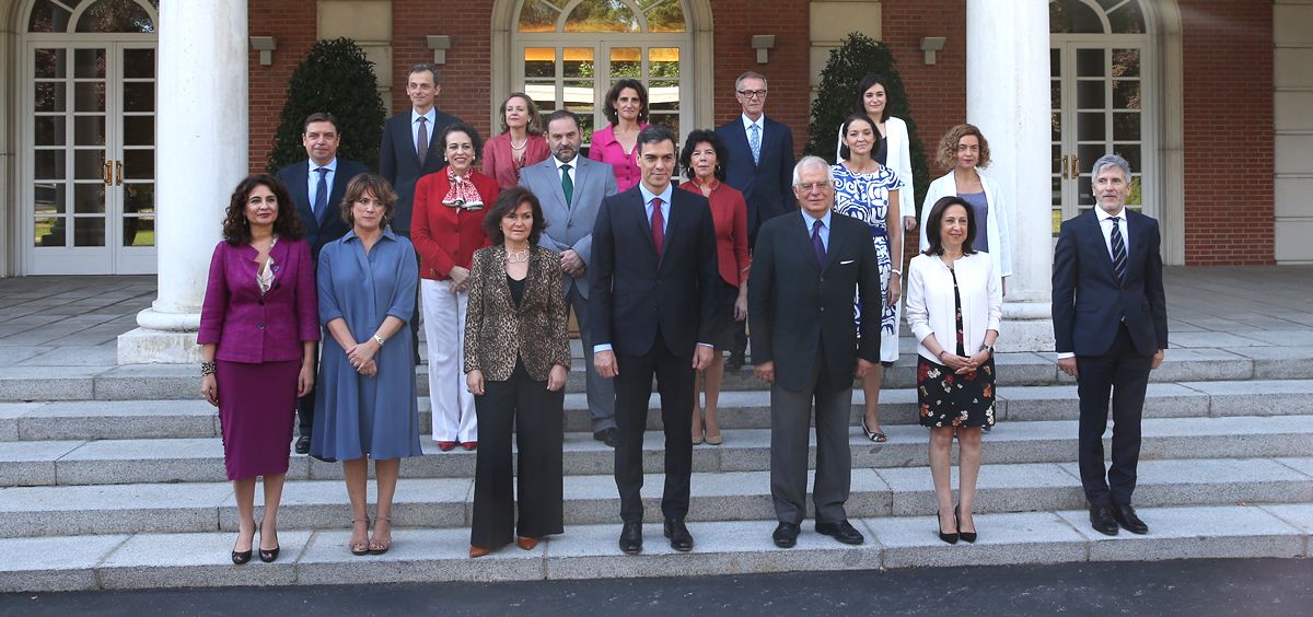 Foto del Gobierno de Pedro Sánchez al completo, antes de un Consejo de Ministros.