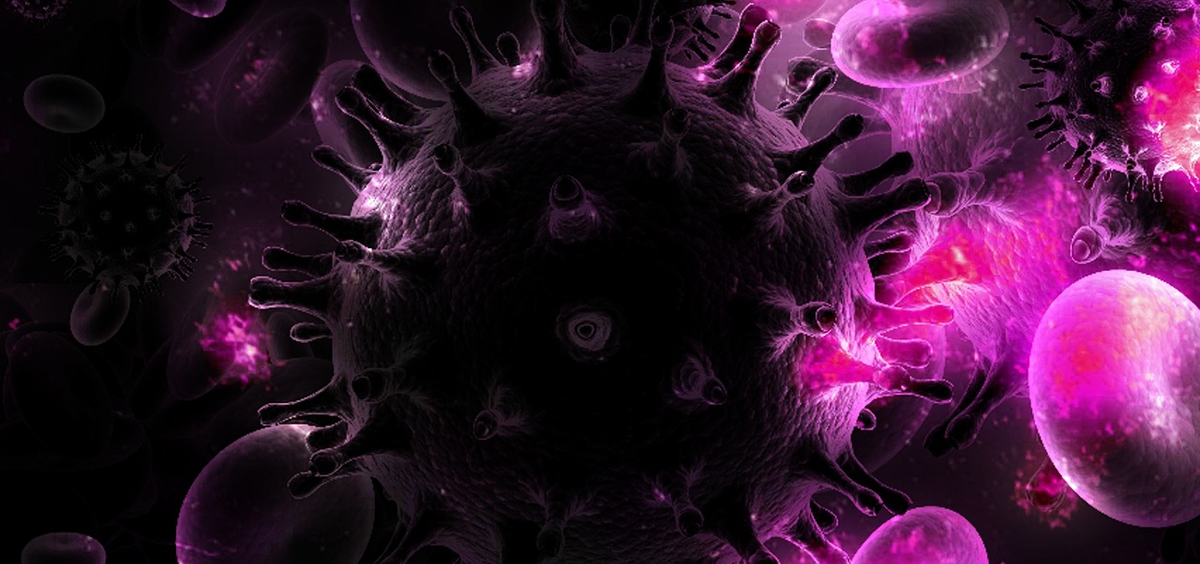 Vista microscópica del virus del VIH.