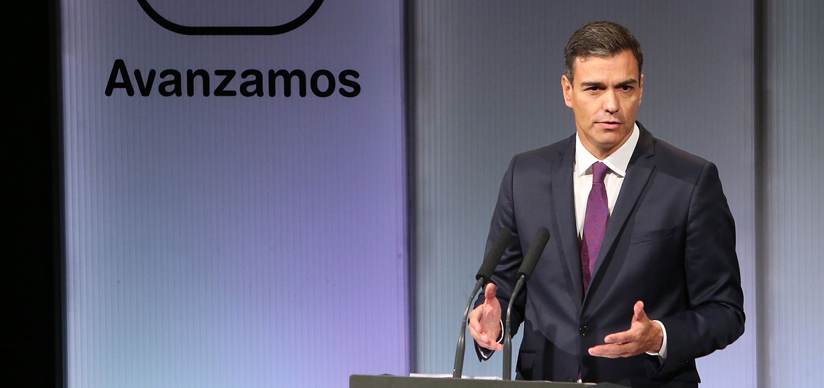 El presidente del Gobierno, Pedro Sánchez, interviniendo este lunes en la Casa de América.