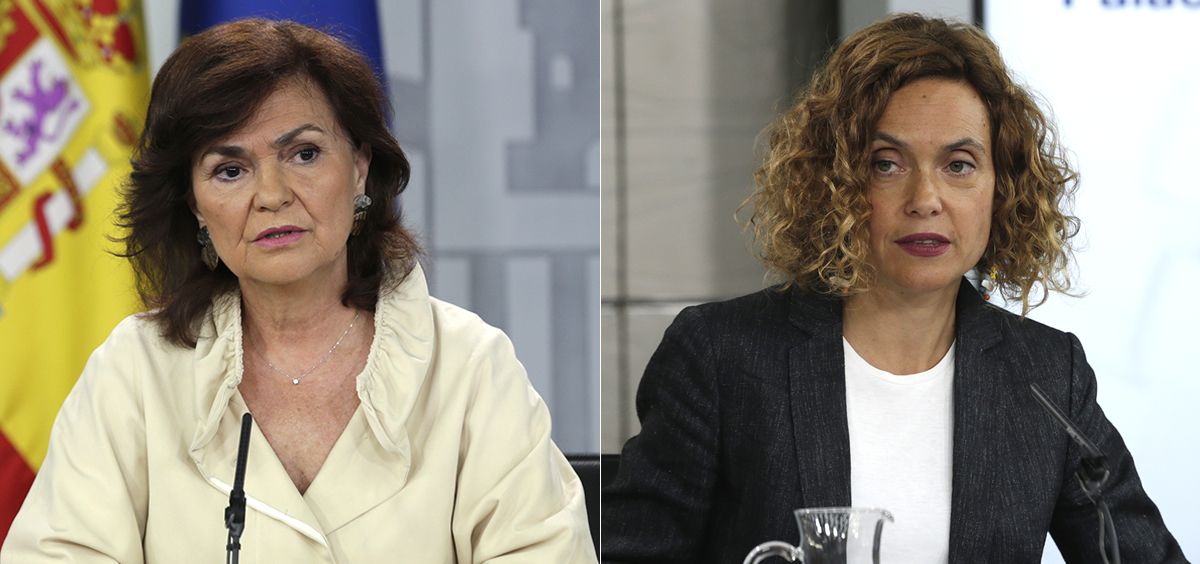 Carmen Calvo, vicepresidenta y ministra de Igualdad, y Meritxell Batet, ministra de Función Pública.