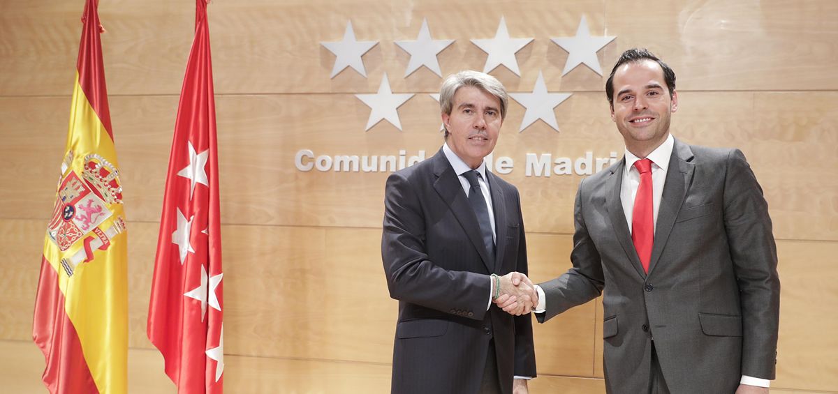 Ángel Garrido, presidente de la Comunidad de Madrid, e Ignacio Aguado, líder de Ciudadanos en la región.