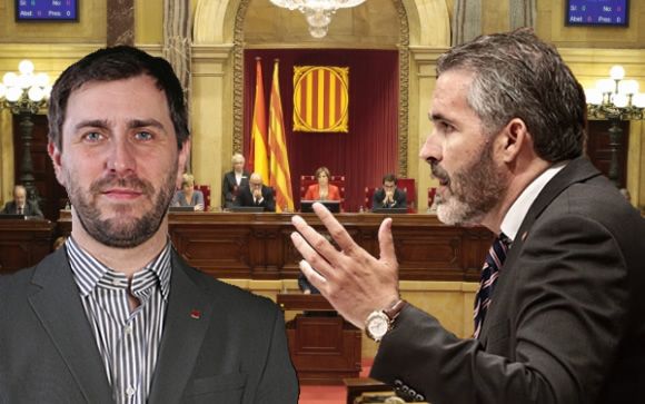 Toni Comín, consejero de Salud de Cataluña (izquierda) y Jorge Soler, diputado de Ciudadanos (derecha). 