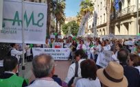 Una de las protestas de sanitarios del Servicio Andaluz de Salud (SAS) convocada por el SMA en Huelva.