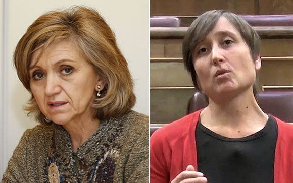 Luisa Carcedo, secretaria de Sanidad del PSOE, y Marta Sibina, portavoz de Sanidad de Unidos Podemos.