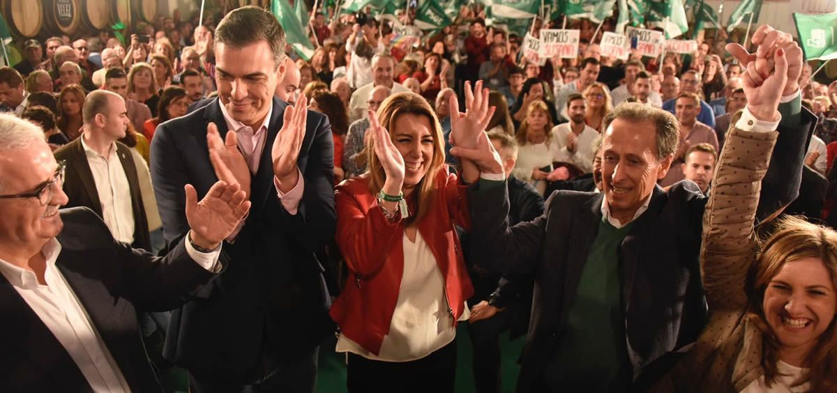 La presidenta de la Junta de Andalucía, Susana Díaz junto al secretario general del PSOE y presidente del Gobierno, Susana Díaz.