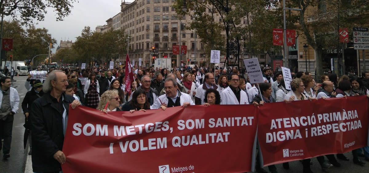 Imágenes de la huelga de médicos de Atención Primaria celebrada en Cataluña en noviembre.