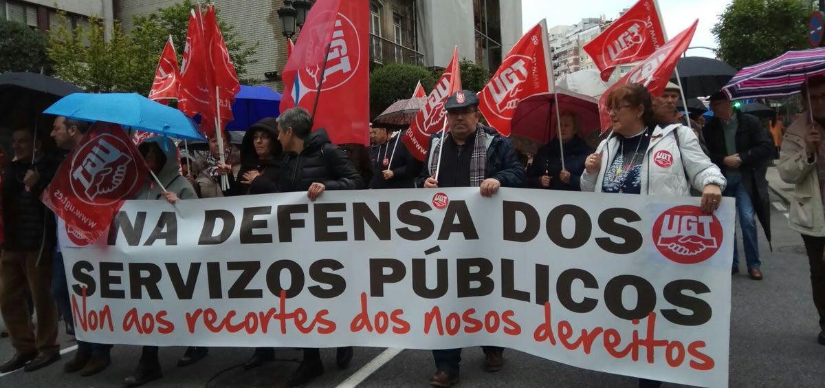 Una de las protestas en defensa de la sanidad pública gallega celebradas el pasado mes de abril Vigo.